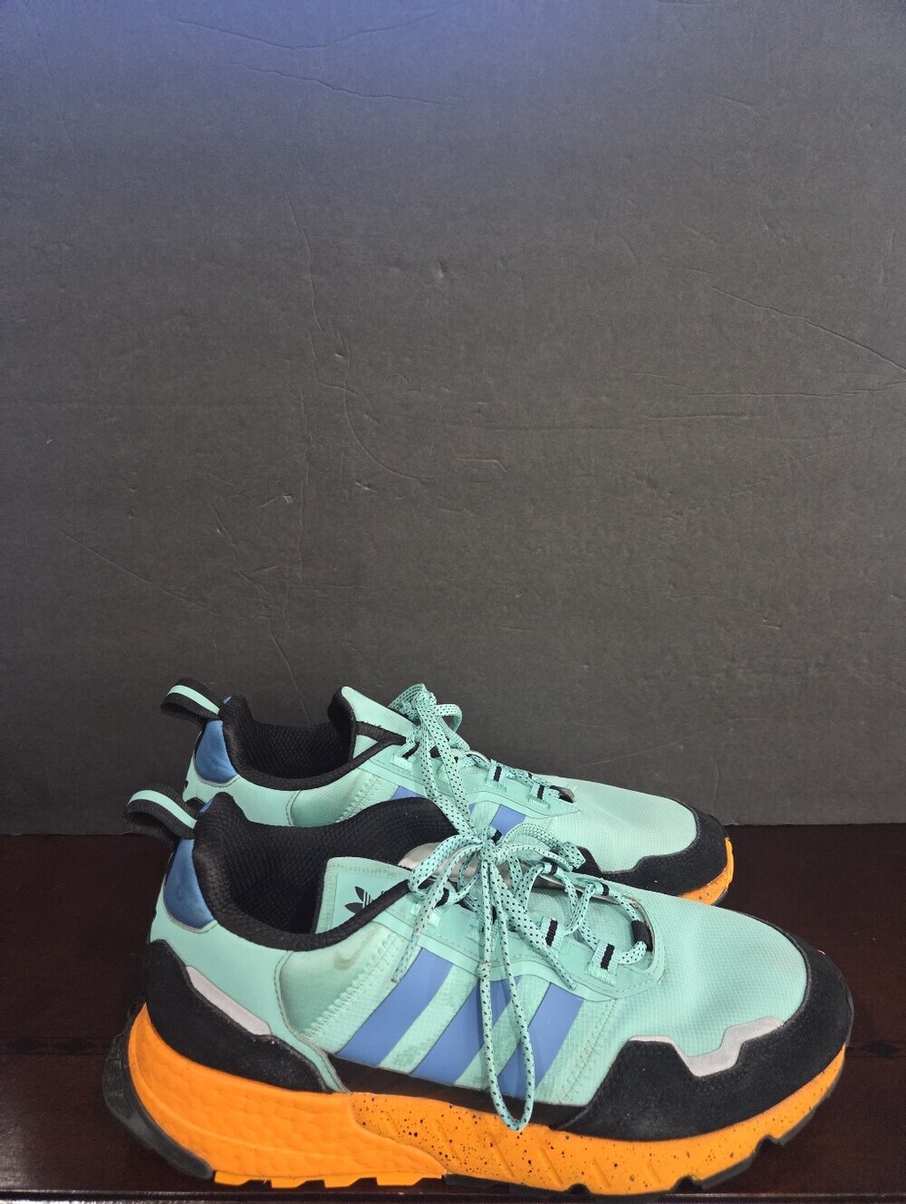 Adidas ZX 1K Boost Mint Green Blue Accent Mens Sneakers Sz.12 - Picture 2 of 7